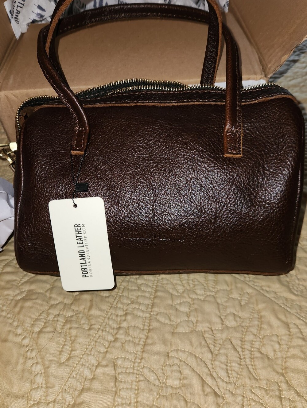 Portland Leather Dark Brown Leather Sloan Dr Bag